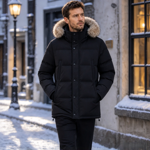 Custom Logo Tactical <b>Winter</b> Parka <b>Mens</b> Heavyweight Fur Hood Puffer Jacket Wholesale Cargo Multi Pocket <b>Coat</b> TKAN1095 - Product Image 4