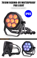 Projecteur lumineux pour l'extérieur, éclairage LED RGBW 4 en 1/6 en 1 7*10W lavage étanche