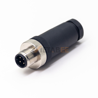 Connecteur M12 4 broches mâle-femelle surmoulé à 90 degrés, code A, en plastique, câblable, IP67, aviation, avec capteur de proximité inductif