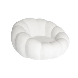 Divano Comprimibile Classico Design Zucca in Pelle PU, Ottomana Rotonda Monoblocco in Schiuma, Divano Letto Gonfiabile con Linee Morbide - Product Image 1