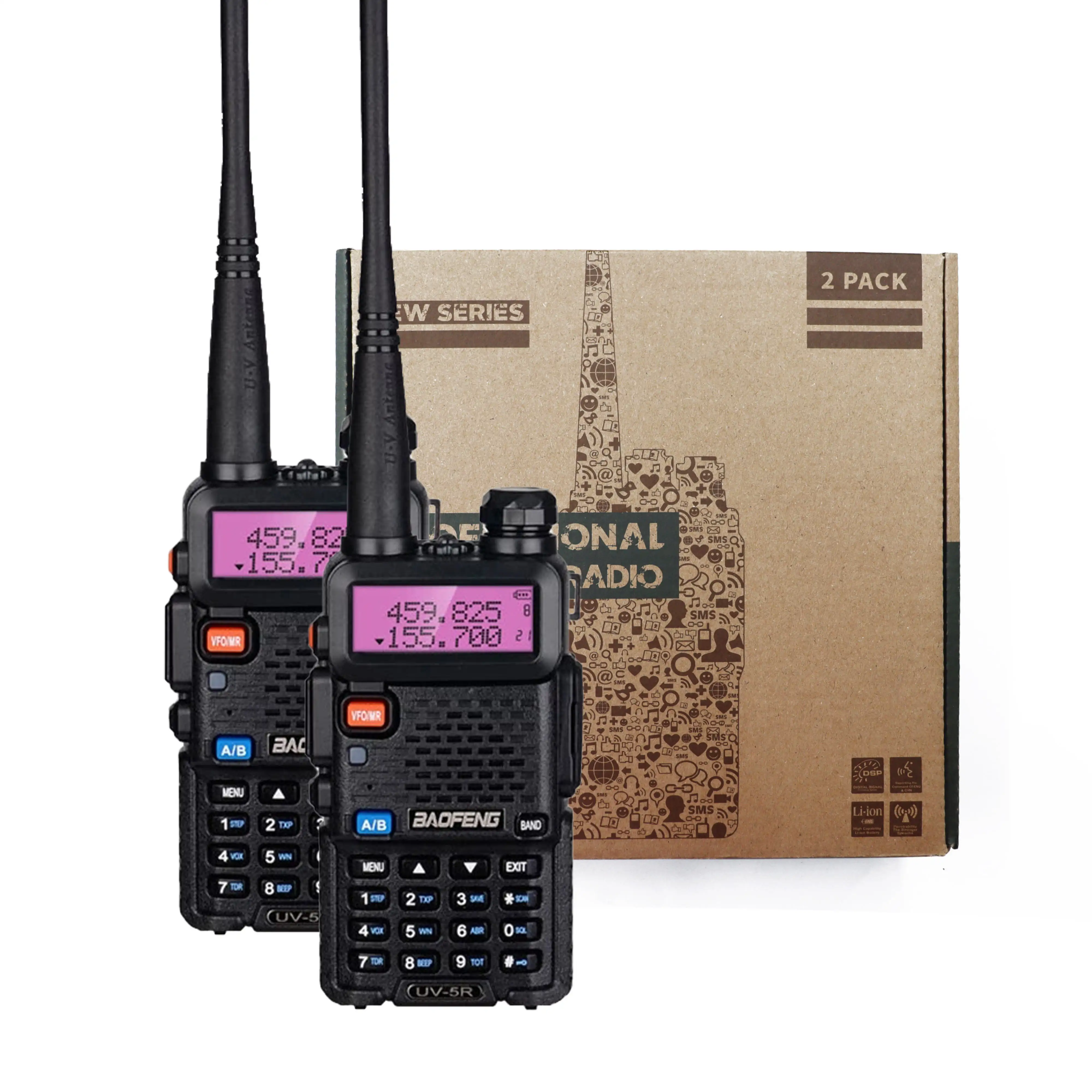 Baofeng Uv-5R Dual Band Waterproof And Dustproof Ham Two Way Radio Baofeng Uv-5r Interphone Handheld Walkie Talkie