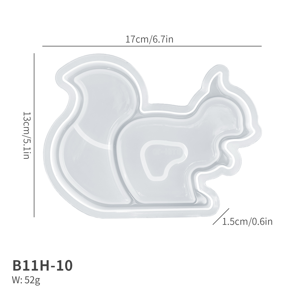 B11H-10 Moule à Plat Écureuil Blanc