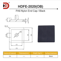 Capuchon d'extrémité en nylon PA6 pour profilé aluminium, norme européenne, 20/30/60/40/80/45/60/80, capuchon d'extrémité en aluminium