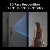 Serrure de porte numérique intelligente TYSH avec empreinte digitale, en aluminium et alliage de zinc, application Tuya, déverrouillage par reconnaissance faciale et palmaire, batterie 4800 mAh