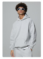 Sweat-shirts à capuche vierges en gros, épais 350g, avec logo personnalisé, épaules tombantes, thermiques et doublés polaire