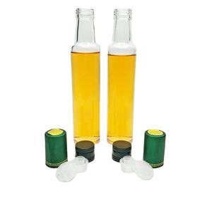 Venta al por mayor 250ml transparente botella de vidrio redonda con tapa para cocina de palma de aceite de Camelia - Product Image 1