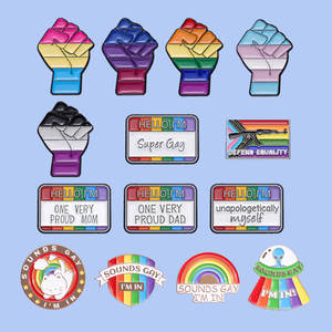 Powerful Pride Badge Brooch in Colorful Rainbow Alloy Jewelry With Lapel <b>Backpack</b> Hat for Wedding & Engagement Gift Idea - Product Image 4