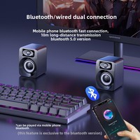 Haut-parleur d'ordinateur de bureau filaire compact avec subwoofer, basses puissantes, crossover bidirectionnel 5-10W, couleur unie, pour jeux