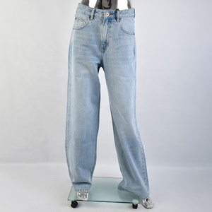EDGE DENIM Jeans da <span class=keywords><strong>Donna</strong></span> a Vita Alta Strappati e Consumati, Morbidi Jeans <span class=keywords><strong>Boyfriend</strong></span> Blu Chiaro - Product Image 5
