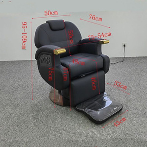 Fauteuil de Barbier Vintage Électrique Inclinable de Luxe et Haut de Gamme en Cuir Noir, Ultra Robuste et Magnifique, pour Hommes Avec <span class=keywords><strong>Massage</strong></span> - Product Image 5
