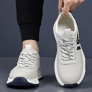 Zapatillas deportivas de cuero para hombre Store 1987, con punta redonda, cordones, suela de goma transpirable, estilo deportivo informal para otoño. - Product Image 4