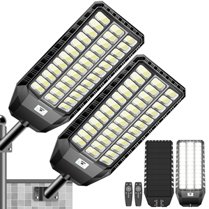 Lampe solaire de rue télécommandée 1080 LED, grande batterie 25000 mAh, ultra-puissante, avec détecteur de mouvement humain, minuterie et variateur d'intensité - Product Image 2