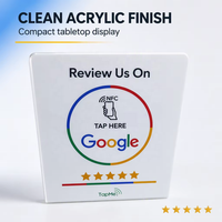 Support de table NFC Google Review en acrylique avec code QR pour les entreprises, restaurants, cafés, hôtels – Optimisez les avis clients