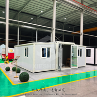 Maison conteneur extensible préfabriquée en acier, cabine pliable à construction rapide, aménagement personnalisé pour campement