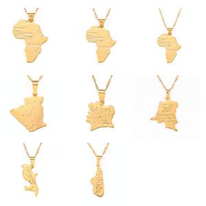 Collar de Acero Inoxidable con Bandera de Israel, Collar con <span class=keywords><strong>Mapa</strong></span> de País Personalizado, Joyería para Mujer, Collar con <span class=keywords><strong>Mapa</strong></span> del Mundo para Viajes a África - Product Image 2