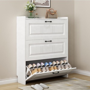 Scarpiera Ribaltabile Bianca Ultra Sottile da 17 cm, Design Moderno, Ottimo Prezzo, Personalizzabile, con Contenitore, Ideale per Piccoli Appartamenti - Vendita all'Ingrosso - Product Image 6