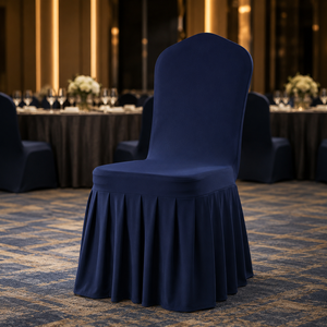 Housse de chaise plissée extensible en spandex, ajustement personnalisé pour chaises de banquet empilables à dossier couronne, événements hôteliers - Product Image 1
