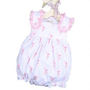 Conjunto de Rompers de Lujo para Bebés Niñas Babeeni con Estampado de Flamencos, 100% Algodón, Certificado OEKO-TEX, Ignífugo y con Aislamiento Térmico - Product Image 1