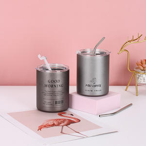 Nouveau gobelet intérieur double couche réutilisable en acier inoxydable 350ml <span class=keywords><strong>600ml</strong></span> garder chaud froid tasse à café tasse avec couvercle et paille - Product Image 2