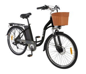 Vélo électrique pour femme, 26 pouces, batterie lithium amovible, panier et porte-bagages, pour les trajets quotidiens en ville - Product Image 1