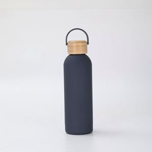 Custom Logo Stainless Steel <b>Small</b>-Mouth Double-Layer Insulated Cup Outdoor Sports Water <b>Bottle</b> Gift Cup Flask With Bamboo Lid - Product Image 6