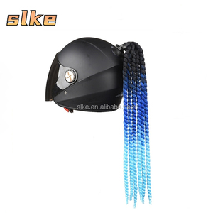 新型SLKEバイクモトクロス耐久性のある個性的なファッションツイストブレード装飾ヘルメットダーティポニーテールウィッグ - Product Image 3