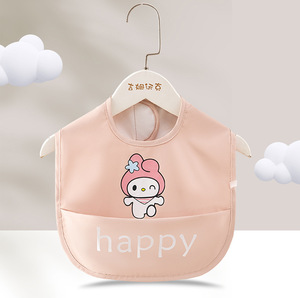 Bavoir de repas pour enfants, style tablier, imperméable, sans manches, fermeture Velcro, design réversible, motif dessin animé, idéal pour l'alimentation - Product Image 6