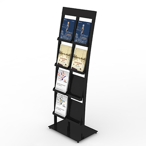 Expositor de Folletos A4 Personalizado de Múltiples Niveles, Estante Móvil de Acrílico y Metal con Ruedas para Librerías y Exposiciones - Product Image 3