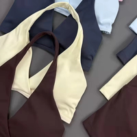 Ensemble de sport 2 pièces pour femme : Soutien-gorge de sport rembourré à col halter et short de yoga à séchage rapide, haute élasticité, idéal pour la gym, la course, le fitness et le cyclisme