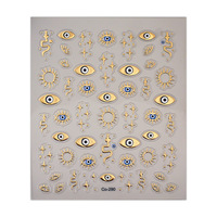 Gold Metallic Eye Design Nail Art Aufkleber Silber Blau Eye Decals Nail Art UV Gel Kleber Aufkleber Design Dekorationen Maniküre