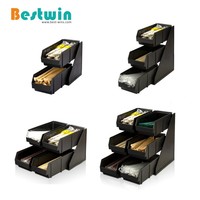 Distributeur de gobelets en papier pour comptoir de bar, café, restaurant, buffet, 2/4/8 compartiments