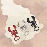 Décapsuleur porte-clés en alliage de zinc en forme de homard, durable et tendance, pour la maison ou les bars.