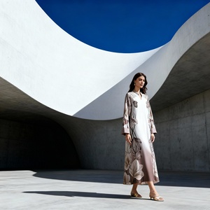 Vente en gros Nouvelle robe Abaya de fête en polyester imprimé de haute qualité, élégante et luxueuse, personnalisée pour les femmes musulmanes - Product Image 1