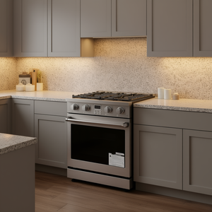 Cuisinière à gaz autonome en acier inoxydable de 30 pouces, 4 brûleurs, commande par bouton, grilles à accès facile, appareil de cuisson pour cuisine - Product Image 2