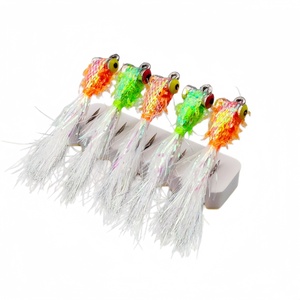 Vente flash 19,9 mm 8 #   Hameçons 2 couleurs, 5 pièces par boîte, phosphorescents pour brochet et lucioperche, leurres de pêche artificiels réfléchissants à flash - Product Image 3