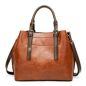2020 शीर्ष बेचना महिलाओं के हाथ बैग बड़ा आकार शुद्ध रंग सस्ते जेली ब्राउन पु हैंडबैग अस्तर के साथ