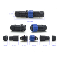 Conector M25 Autoblocante de 3 Pines, Ensamblaje de Cableado Circular para Instalación en Campo, Conector Macho y Hembra, Resistente al Agua IP67