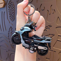 Porte-clés moto créatif en alliage PVC, design sportif et mignon, jouet pédalier à rétrofriction, léger, étanche, cadeau