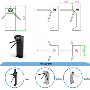 Torniquete Trípode de Alta Seguridad en Oferta con Sistema de Control de Acceso por Lector de Tarjetas RFID/IC para Oficina, Gimnasio y Estacionamiento - Product Image 2