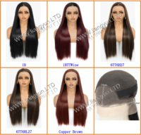Perruques synthétiques Lace Front 13x4, longues, lisses et soyeuses, brun clair, 26 pouces, haute qualité, sans colle, résistantes à la chaleur, densité 150%