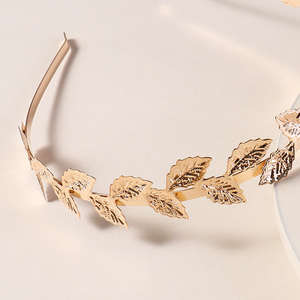ओम यूरोपीयन अमेरिकी रेट्रो धातु के रूप में पैरा मजियर महिलाओं मोती पत्ती पेटल हेडबैंड सहायक उपकरण दुल्हन स्वभाव हेडबैंड - Product Image 4