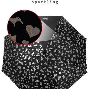 Semi-automatic Custom logo Wholesale 23/25/27 Inch 190t Pongee Sparkling Plastic Curved Handle <b>Umbrella</b> with UV Sun protection - Product Image 2