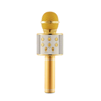 Microphone de karaoké sans fil omnidirectionnel de haute qualité 858 avec lumières LED RGB, suppression du bruit, portable pour la maison, les fêtes et le KTV