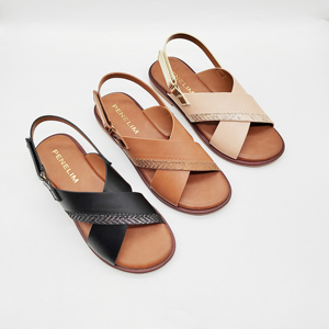 Nouvelles <span class=keywords><strong>sandales</strong></span> <span class=keywords><strong>plates</strong></span> décontractées pour femmes, design tendance été, en cuir, avec bride à la cheville, légères, confortables, à bout ouvert, pour la marche - Product Image 4