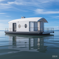 Maison flottante en aluminium sur mesure Bateau-maison préfabriqué Maisons flottantes modulaires à vendre