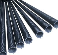Canne à pêche en fibre de carbone 3K sergé, forme de seiche, fabriquée sur mesure par OEM, avec rail supérieur