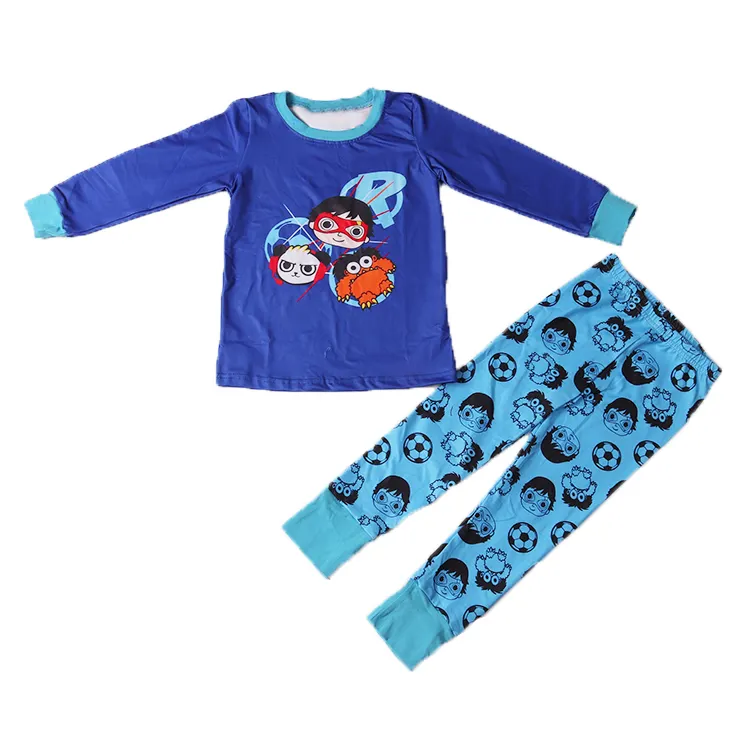 Wholesale Custom Kids Clothing Milk Silk Long Sleeve T-shirt And Pants Sets Outfits Toddler Boys Clothing
