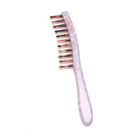 Nouveau peigne à dents rond en acétate de Cellulose en écaille de tortue pour cheveux raides/bouclés peigne à cheveux antistatique à grandes dents larges