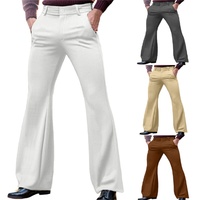 Pantalons évasés slim-fit extensibles de couleur pure pour hommes d'affaires formels pour costumes