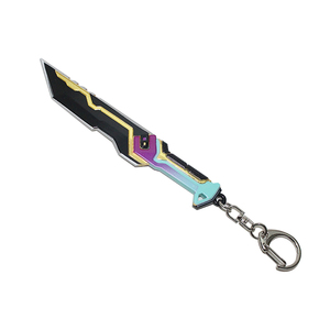 Alta calidad 11cm Valorants Glitchpop cuchillo Cosplay Metal Aleación <span class=keywords><strong>de</strong></span> Zinc Valorants Gaming llaveros - Product Image 1